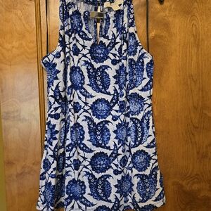 Michael Kors Navy and White Floral Tank Top